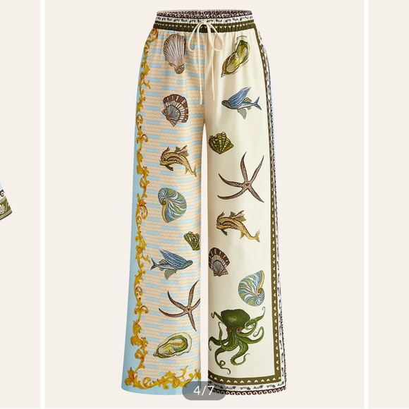 Commense Printed Shirt With Drawstring Pants Set - Picture 4 of 12